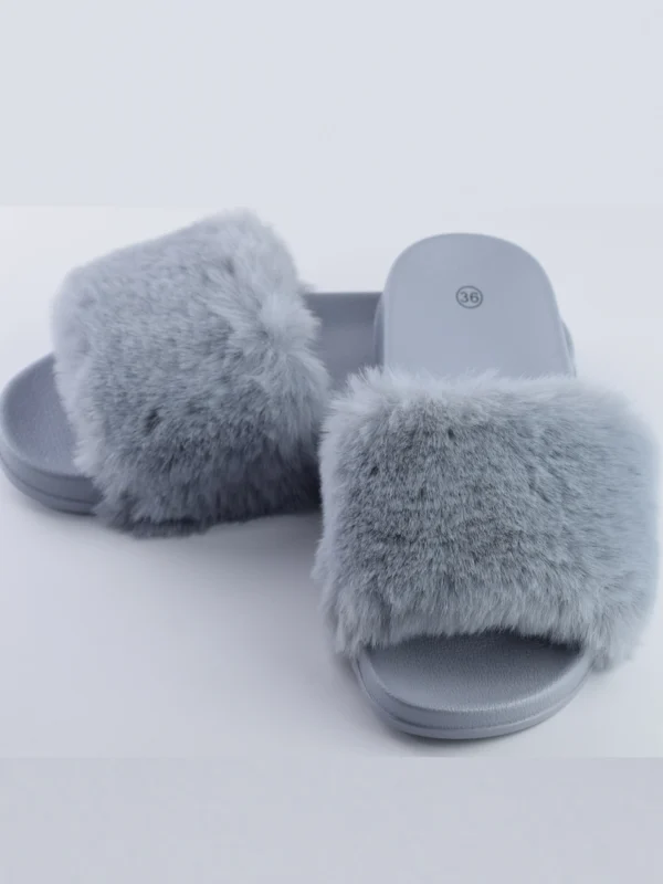 Klapki damskie kolor szary po domu