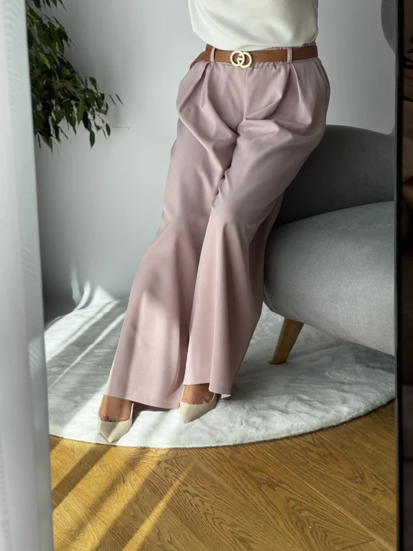 spodnie szerokie rozowe 4