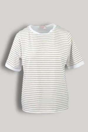 bawelniany t shirt damski wiki brazowe paski 5