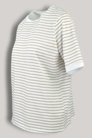 bawelniany t shirt damski wiki brazowe paski 7