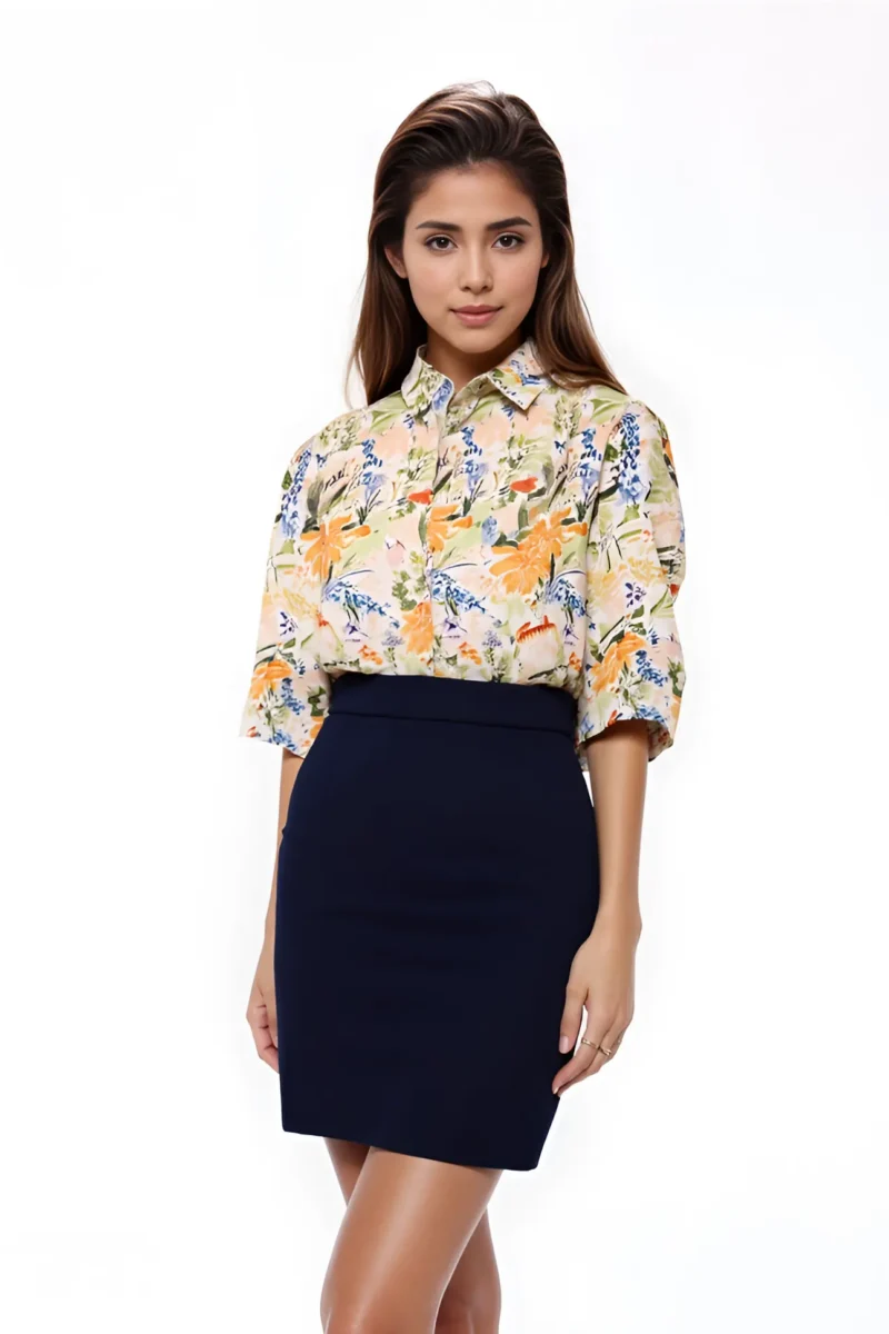 spódniczka alma krótkak dopasowana czarna bawełniana mini do pracy