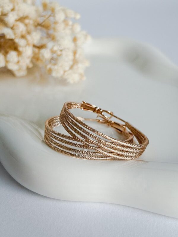 kolczyki potrójne kola zloto stal chirurgiczna stella