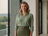 Jak ubrania wpływają na pewność siebie - psychologia mody 2 Kobieta w eleganckiej stylizacji emanująca pewnością siebie - psychologia mody