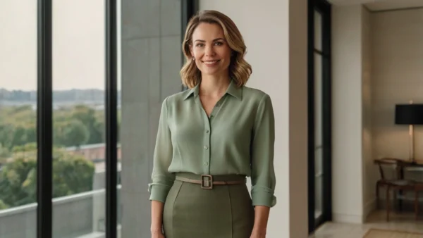 Kobieta w eleganckiej stylizacji emanująca pewnością siebie - psychologia mody