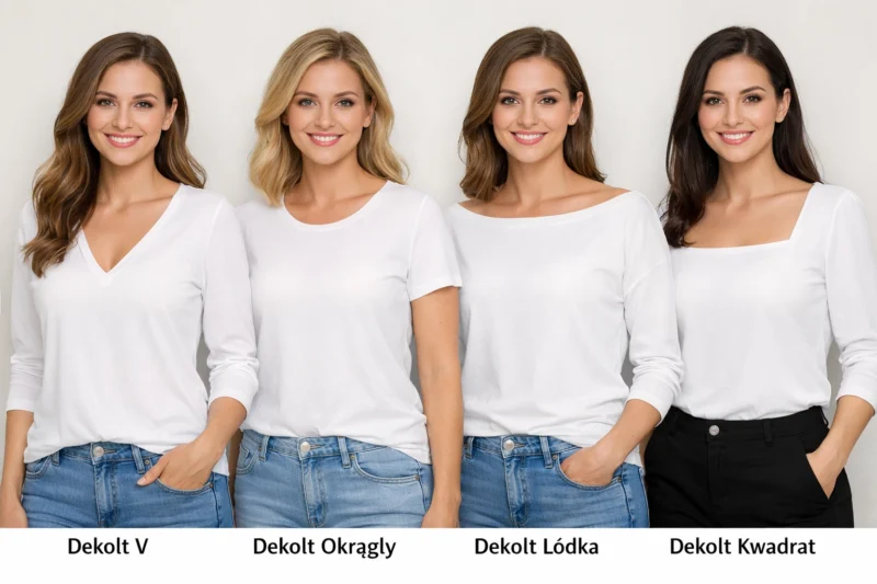 Jaki dekolt bluzki wyszczupla i modeluje sylwetkę? Sprawdź, który pasuje do Ciebie ? 👚 16 Porównanie dekoltów bluzki