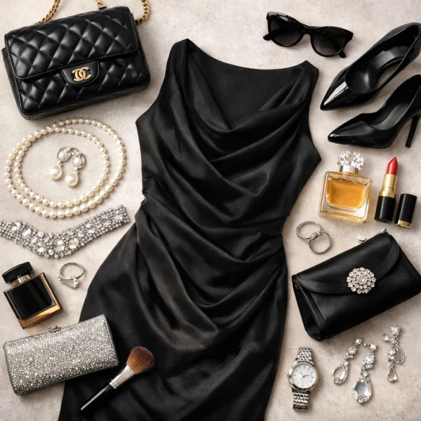 jakie dodatki do czarnej sukienki